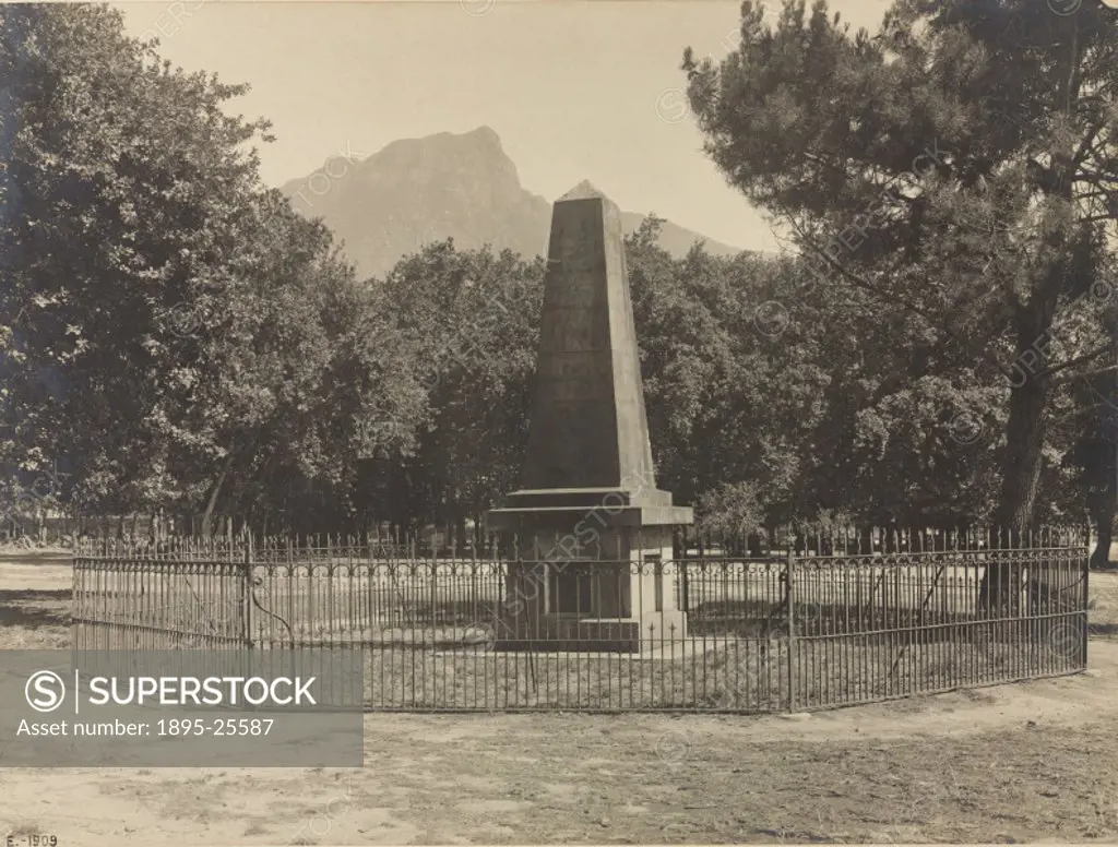 One of 19 photographs from the Royal Observatory, Cape of Good Hope, South Africa showing the monument marking the site of Sir John Herschel´s (1792-1...