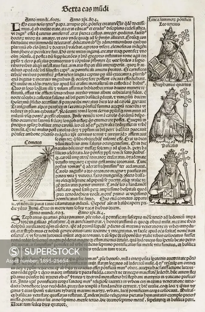 Woodcut from the Nuremburg Chronicle’ by Haartman Schedel (1440-1514), a collector of manuscripts and member of humanist circles in Nuremburg. The ch...