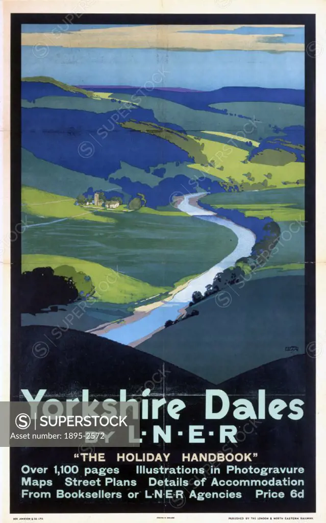 Poster produced for the London & North Eastern Railway (LNER) to promote rail travel to the Yorkshire Dales. Artwork by Austin Cooper (1890-1964), a C...