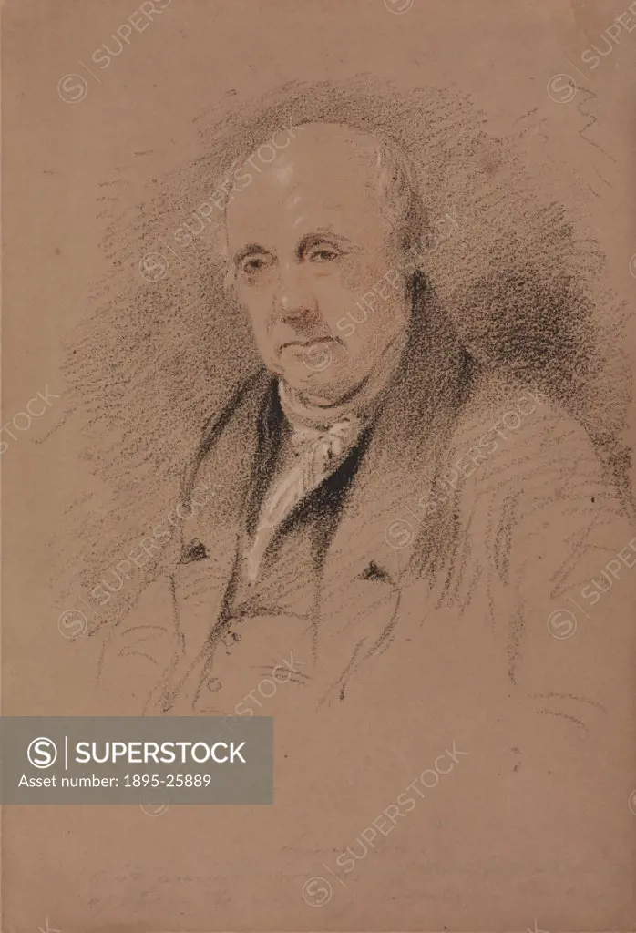 Chalk drawing by David Octavius Hill of William Symington (1764-1831), Scottish pioneer of steam navigation. In 1784, at the age of 20, Symington desi...