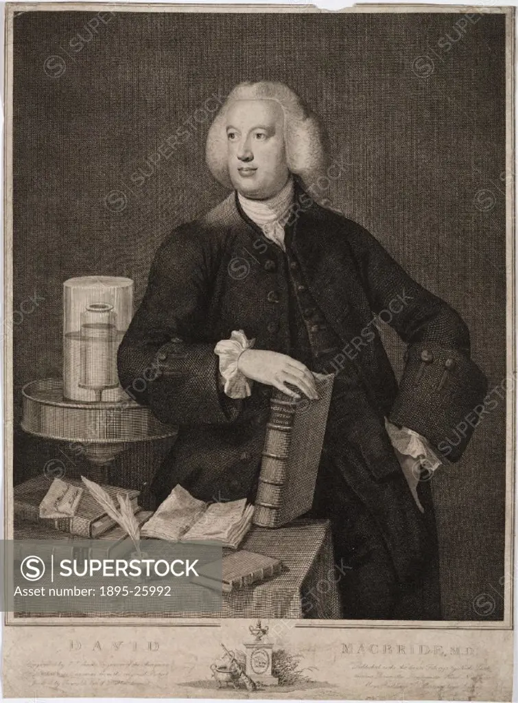 Engraving made in 1797 by I J Smith after a painting by Reynolds. David MacBride (1726-1778) studied in Edinburgh and London, and in 1764 published E...