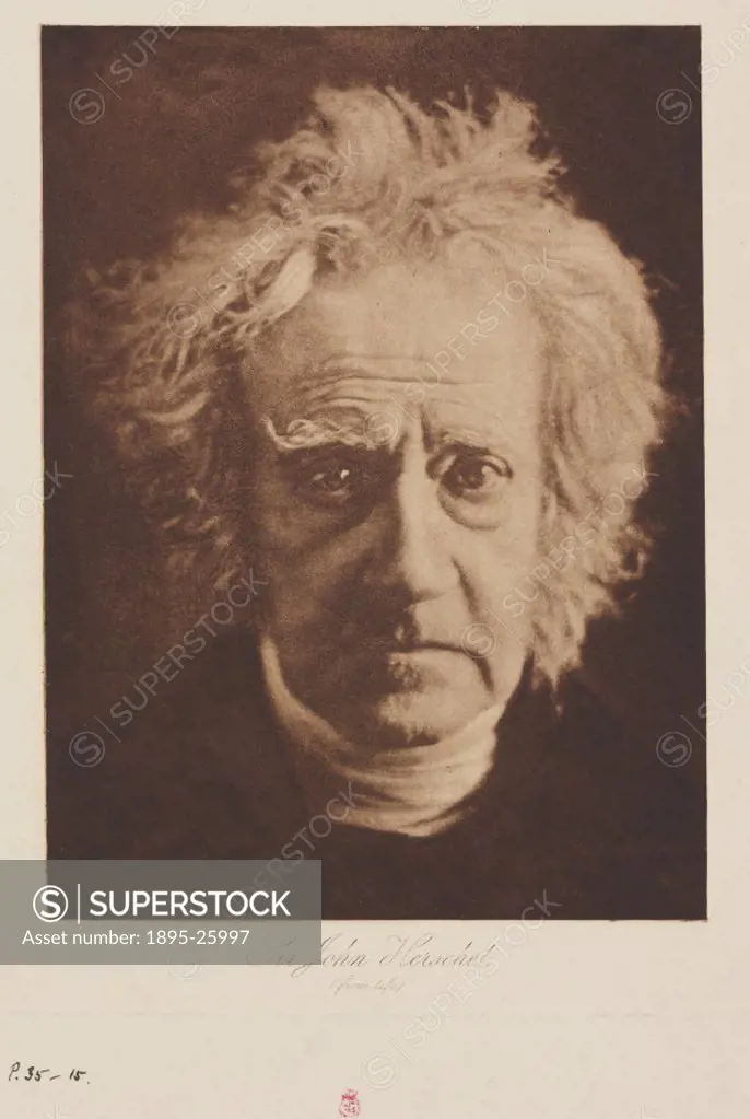 Photographic portrait of Herschel (1792-1871). Son of famous astronomer Sir William Herschel (1738-1822), John Herschel continued his fathers work by...