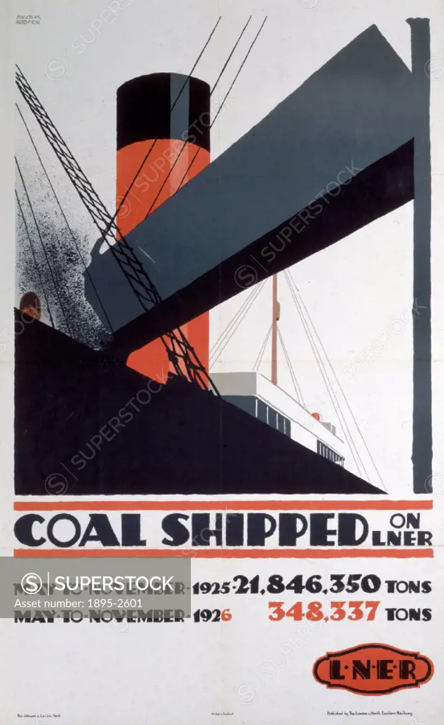 Poster produced for London & North Eastern Railway (LNER) to promote the railways services to industry. The poster details the amount of coal transpo...