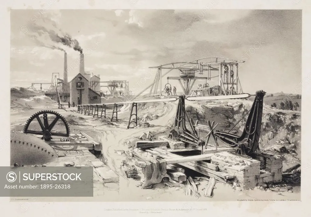 Lithograph by John Cooke Bourne, from a collection of views of ´The Construction of the London & Birmingham Railway´. In 1833, Robert Stephenson (1803...