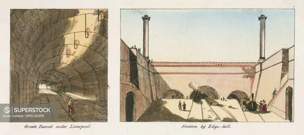 The tunnel on the right, which ran from Edge Hill to Lime Street, Liverpool, was designed by the engineer, William MacKenzie (1794-1851), and was one ...