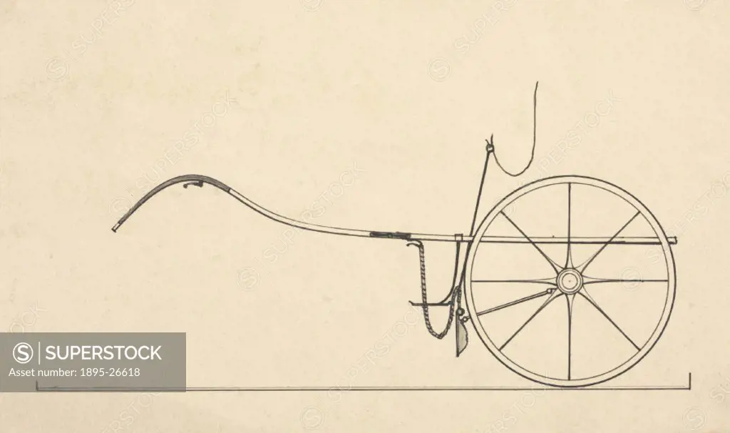 Drawing, one of ten pen and ink design for carriages manufactured by F Stocken, coach and harness maker, London.