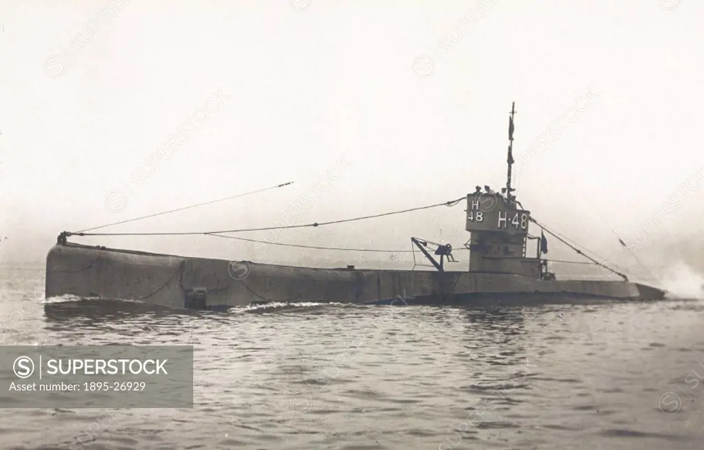 Photograph of  the H48 submarine. The H48 was built by Beardmore on 31 March 1919 and retired in August 1935.