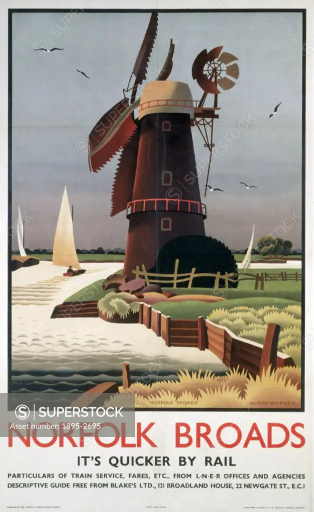 Poster produced for the London & North Eastern Railway (LNER) with artwork by Alison McKenzie.