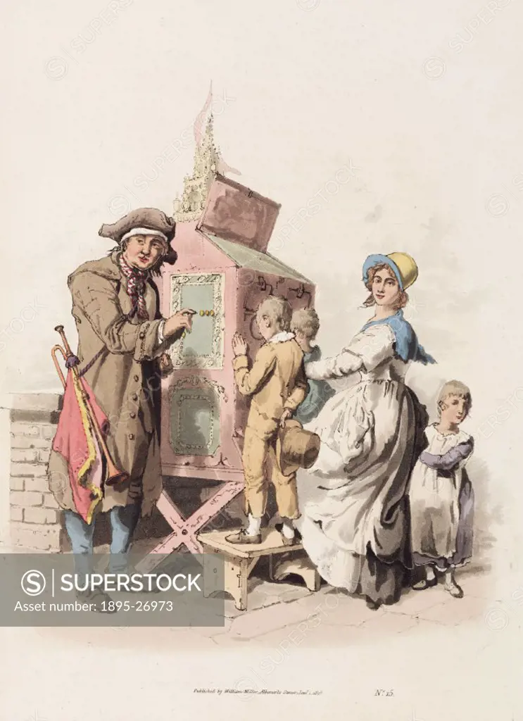 Hand coloured aquatint from ´The Costume of Great Britain´ (1808), a book containing 60 images of people at work and scenes of everyday life. The imag...