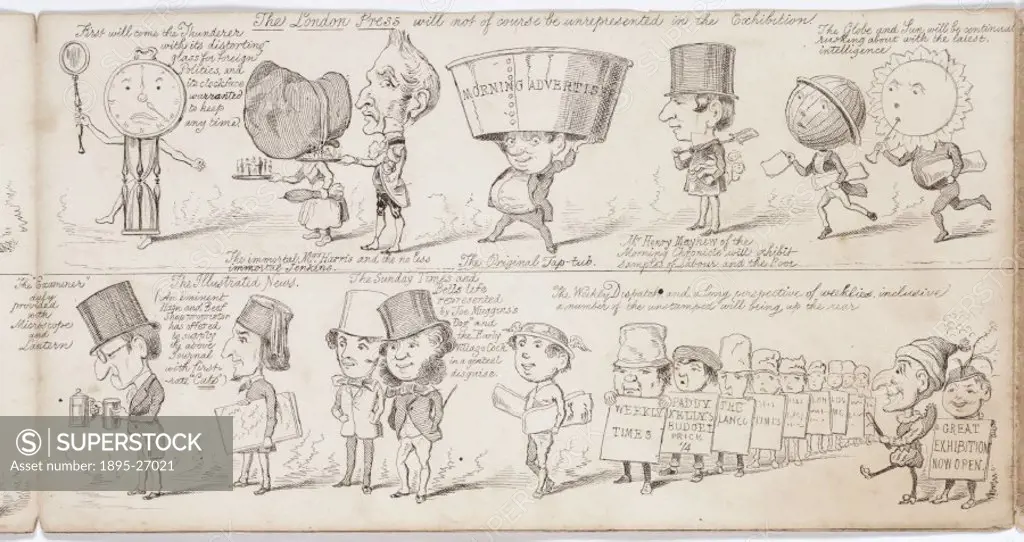 Etching by George Sala taken from the Great Exhibition Wot is to Be’’, a satirical look at the forthcoming Great Exhibition of 1851. Included in the...