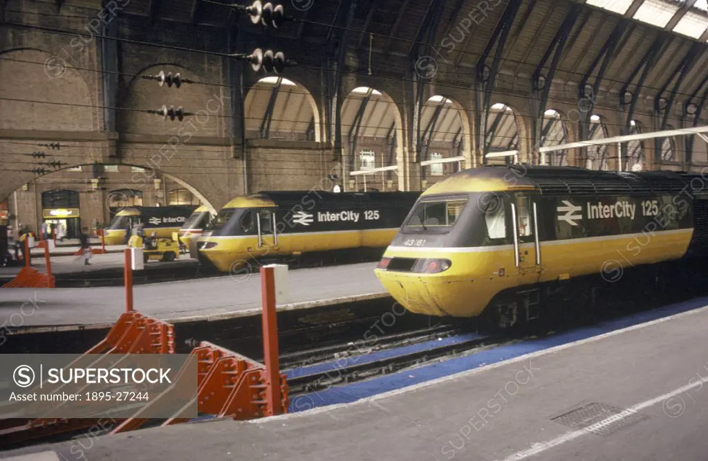 Photograph of High Speed Trains (HST) by a National Railway Museum photographer.