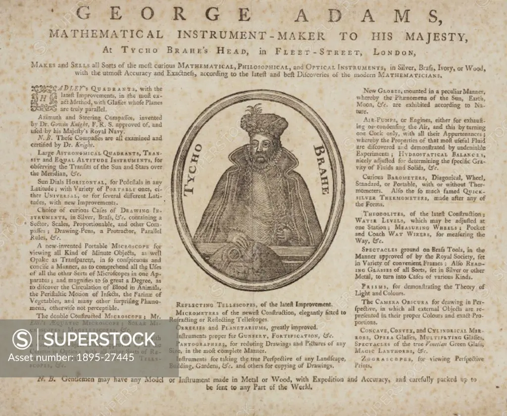 George Adams (1704-1773) of Fleet Street, London was instrument maker to George III (1738-1820), several of the astronomical, mathematical and electri...