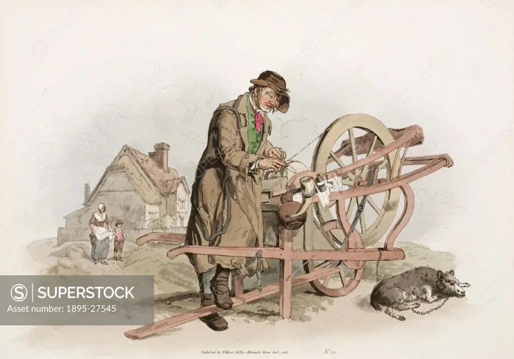 Hand coloured aquatint from ´The Costume of Great Britain´, a book containing 60 images of people at work and scenes of everyday life. The image shows...