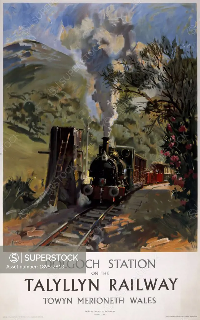 Talyllyn Railway poster. Artwork by Terence Cuneo (1907-1996).