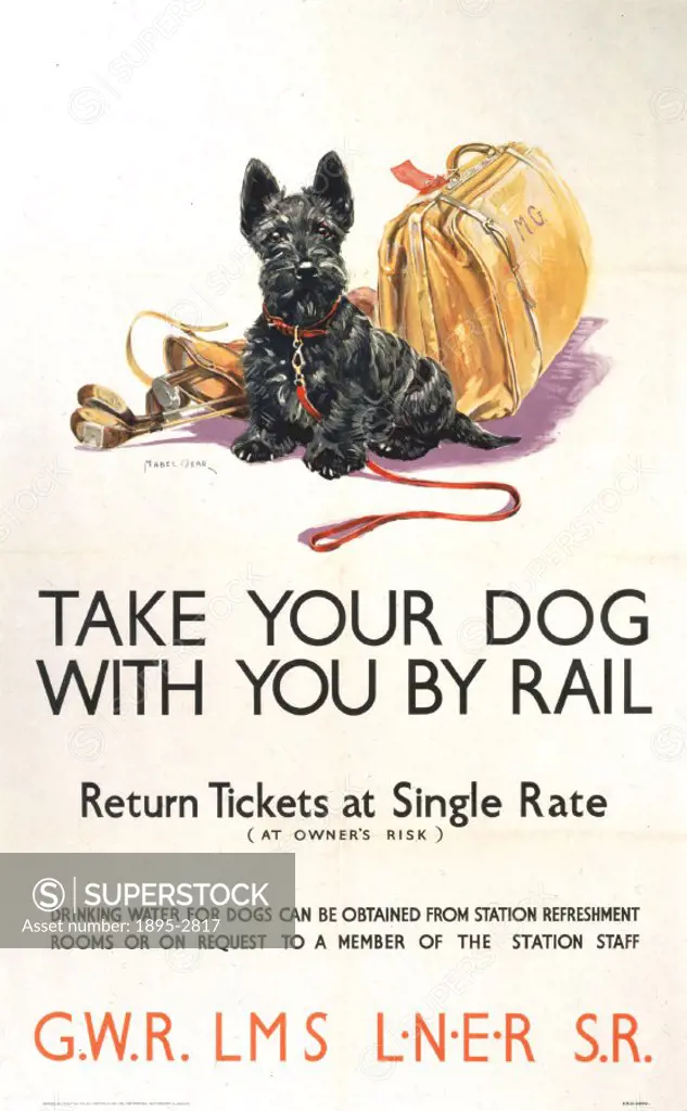 Poster produced for Great Western Railway (GWR), London, Midland & Scottish Railway (LMS), London & North Eastern Railway (LNER) and Southern Railway ...