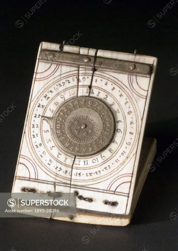 Ivory tablet sundial made by Jasper Milner.