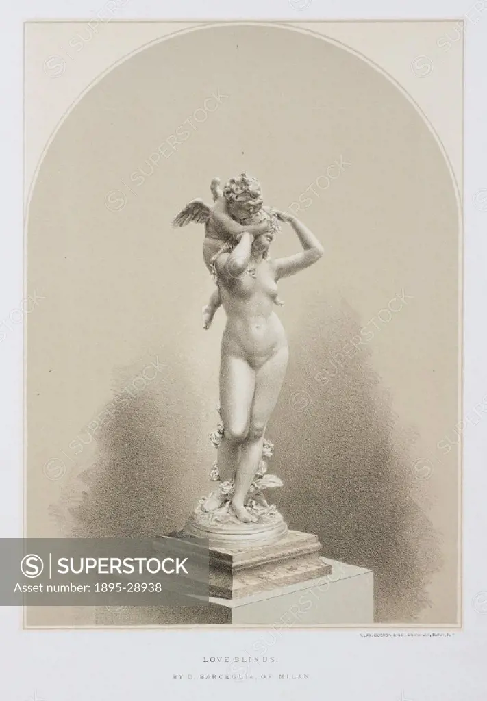 Chromolithograph by Clay, Cosack & Co of a sculpture by D Barceglia (or Barcaglia) of Milan. Colour plate from ´Treasures of art, industry and manufac...