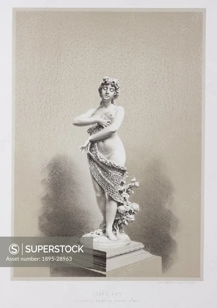 Chromolithograph by Clay, Cosack & Co of a sculpture made by Raimondo Pereda of Milan, Italy. Colour plate from ´Treasures of art, industry and manufa...