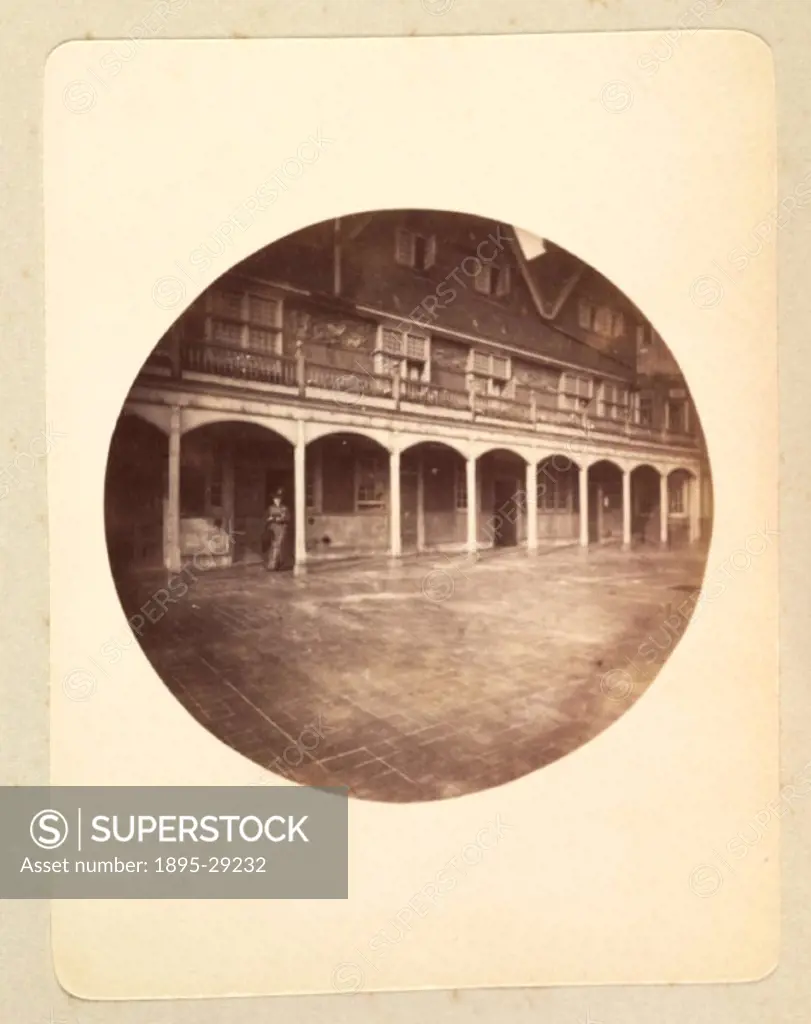 A Kodak circular snapshot photograph of The Pantiles, a colonnaded walkway in Tunbridge wells, Kent,  taken by an unknown photographer in 1888.  The o...