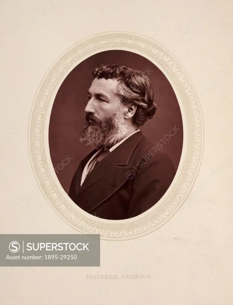 A photographic portrait of Lord Frederick Leighton 1830-1896 taken by Samuel Robert Lock 1822-1881 and George Carpe Whitfield, in 1877.    Lord Le...