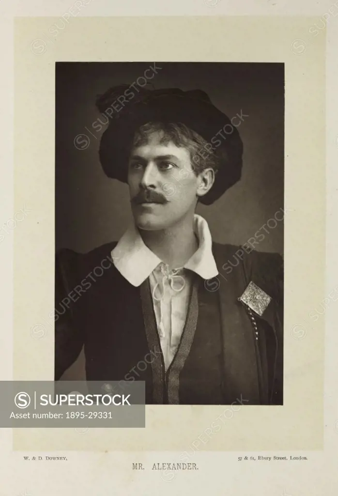 A photographic portrait of Mr. Goerge Alexander (1858-1918), taken by W. and D. Downey in 1893.  A popular and successful actor, Alexander made his ac...