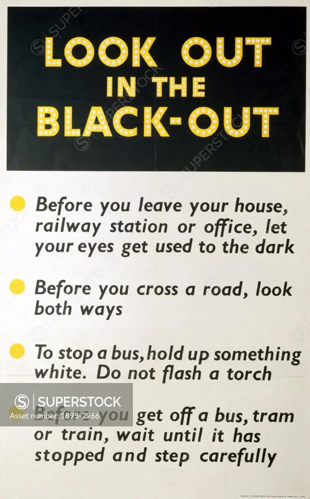 (Second World War) poster. ´Look Out in the Black-Out´.