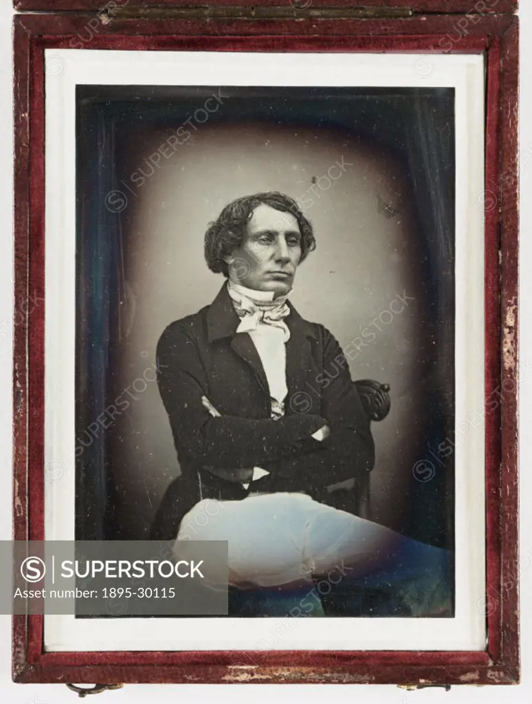 A daguerreotype portrait of a man, taken by an unknown photographerin about 1850.  In 1839, the Daguerreotype, invented by Louis Jacques Mande Daguerr...