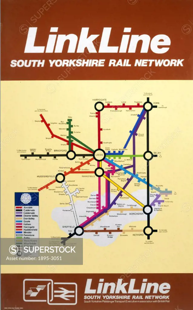 ´Linkline - South Yorkshire Rail Network´, BR (E) poster, 1977.