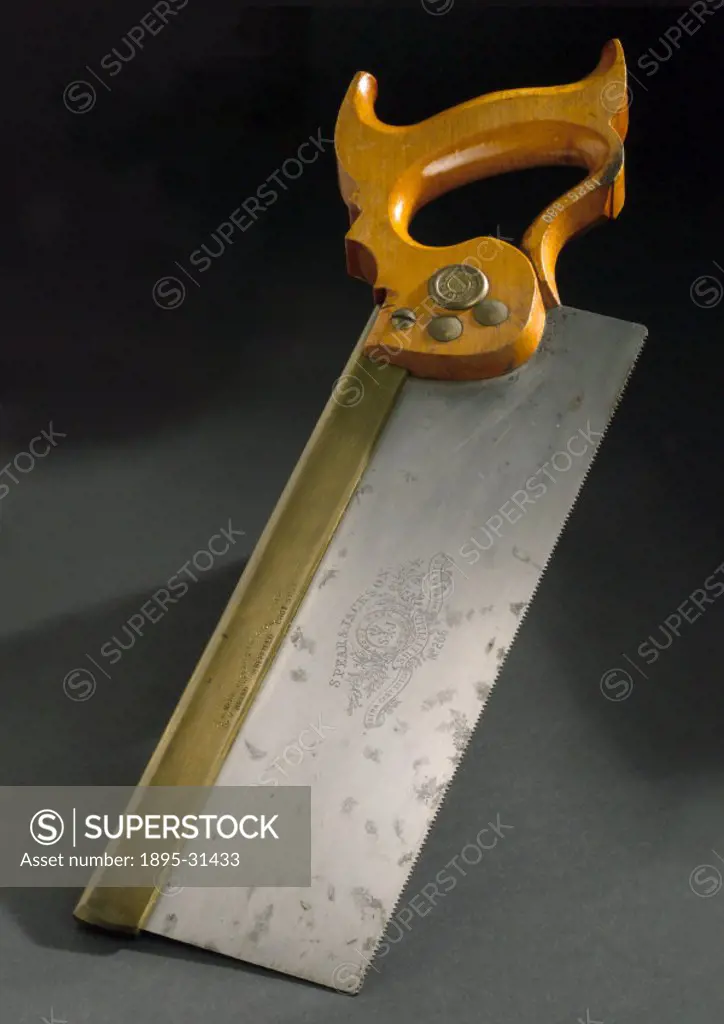 This saw by Spear & Jackson, Sheffield features a Leap-Frog’ warranted cast steel blade and brass back. The back stiffened the relatively thin blade ...