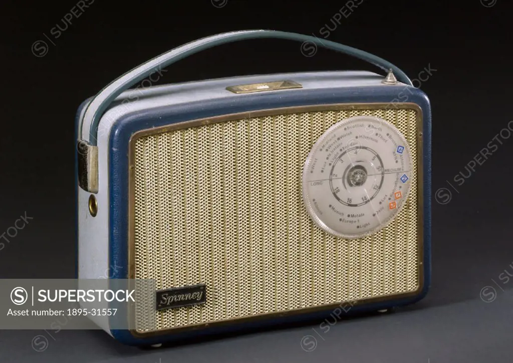 Portable Spinney’ transistor radio by Perdio Radio Co, 1965.Long and medium wave radio. To most people in the 1960s, ´transistor´ meant a little port...