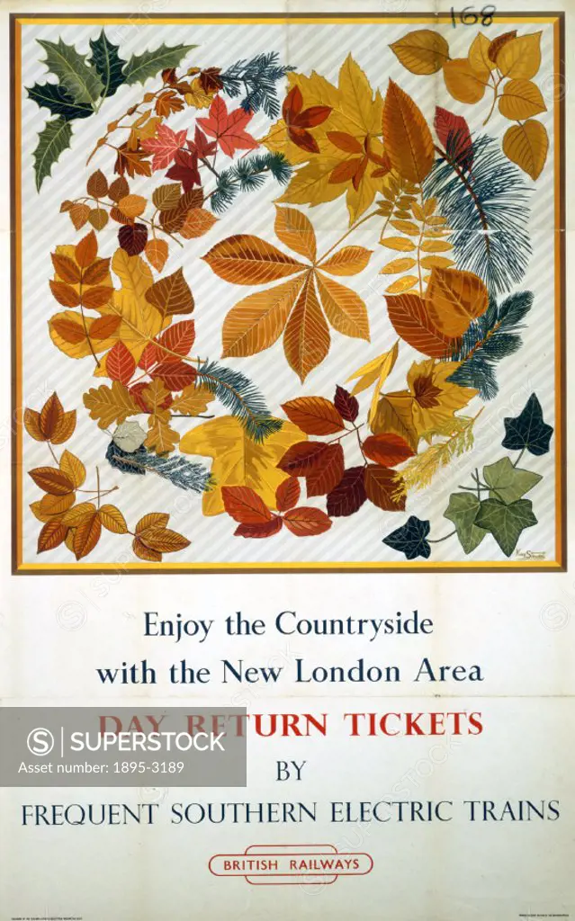 Enjoy the Countryside with the New London Area Day Return Tickets´, poster produced for British Railways (Southern Region), promoting Day Return Tick...