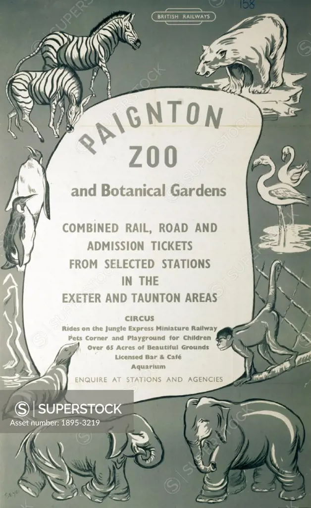 BR(SR) poster. Paignton Zoo and Botanical Gardens.