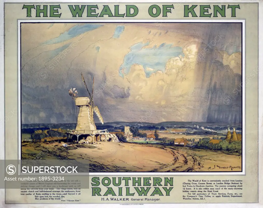 Southern Railway poster. Artwork by Donald Maxwell (1877-1936), who studied at the Slade and was an official artist to the Admiralty during World War ...
