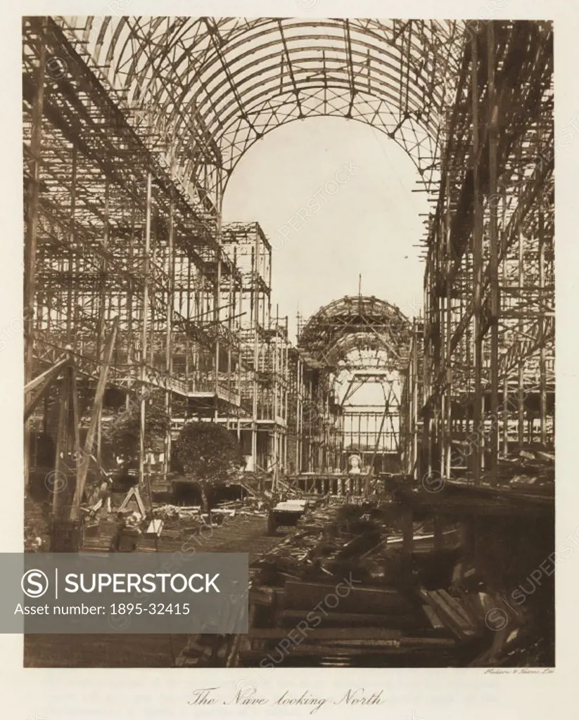 View of the nave looking north. The Crystal Palace was built to house the ´Great Exhibition of the Works of the Industry of all Nations´, conceived by...