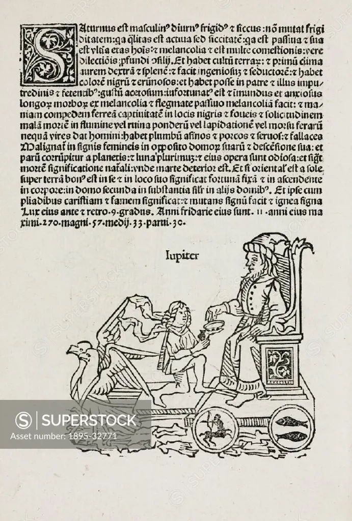 Woodcut incorporating symbolic elements, each with a different mythical or astrological meaning that would have been easily understood by fifteenth ce...