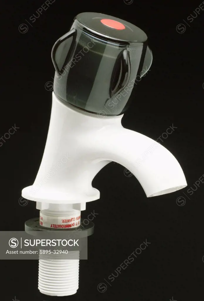 The body of the tap is made from acetal (POM - PolyOxyMethylene), and the hand wheel is made from acrylic (PMMA - PolyMethylMethAcrylate).