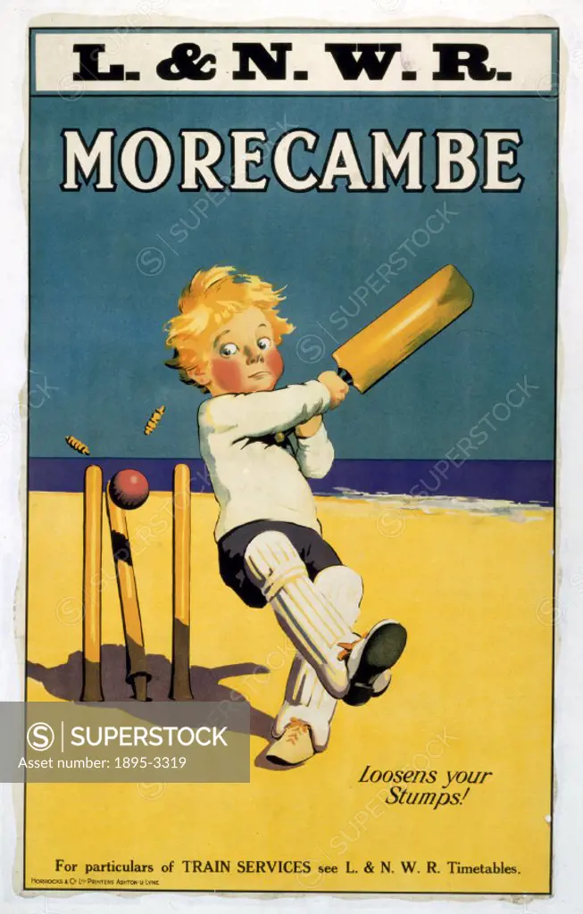 ´Morecambe Loosens Your Stumps!, LNWR poster, 1923-1947.