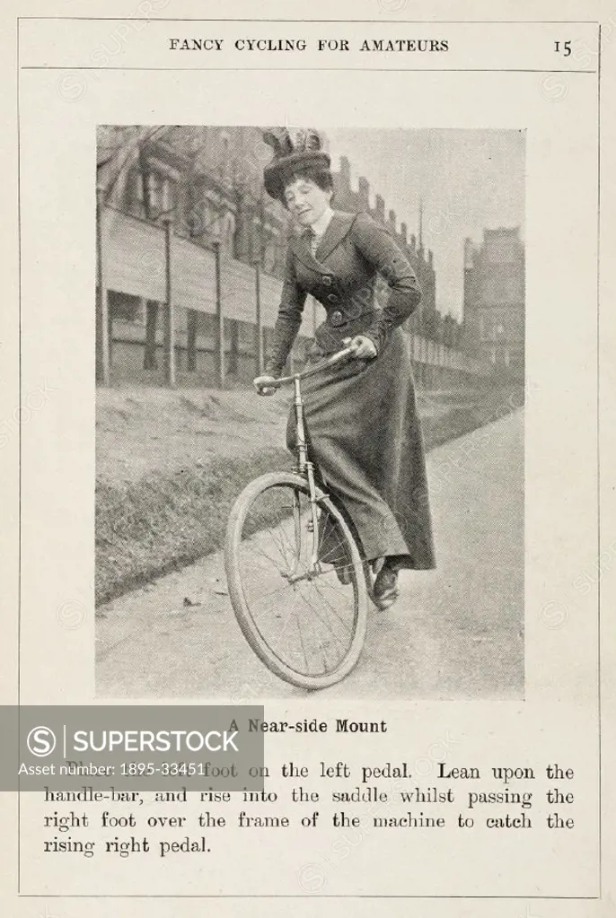 Illustration from Fancy cycling: trick riding for amateurs’ by Isabel Marks, published in 1901.