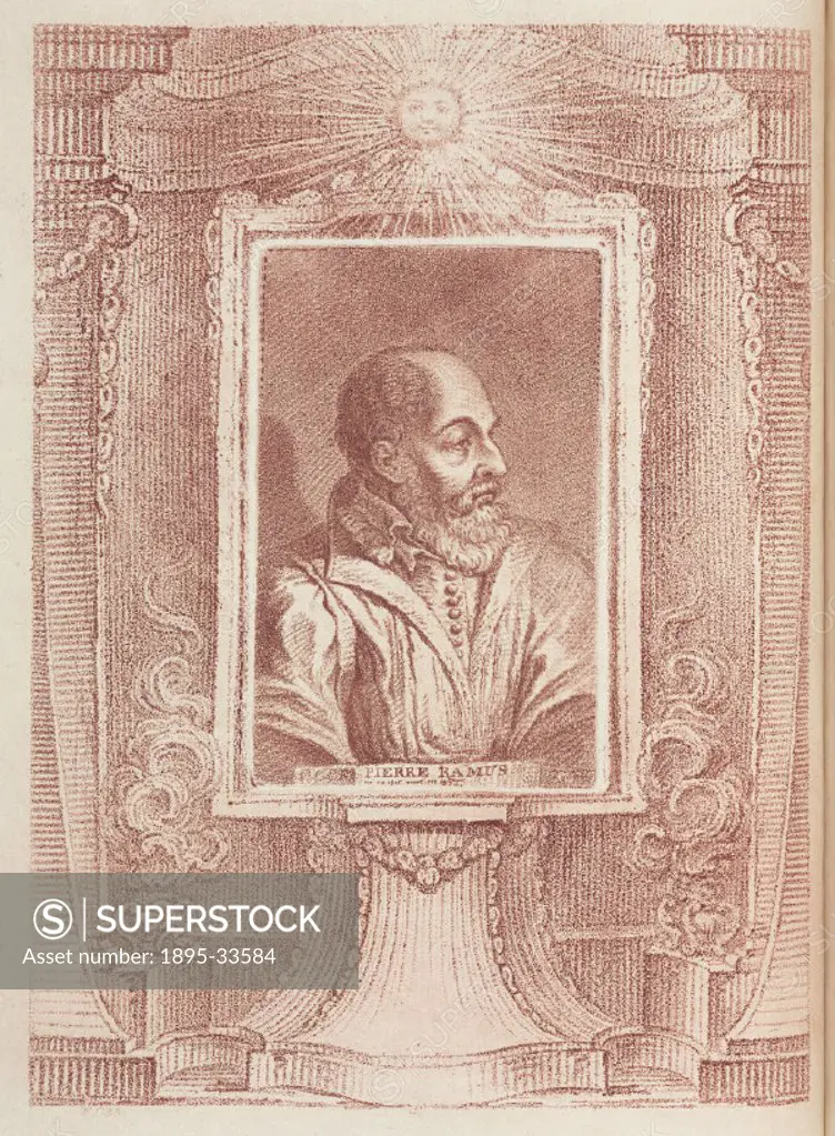 Portrait made in 1763 of Petrus Ramus or Pierre de la Ramee (1515-1572). Ramist logic started from a premise and then looked for evidence, rather than...