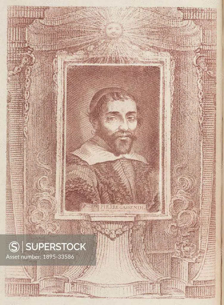 Portrait made in 1763 of Gassendi (1592-1655) who was a teacher, priest and philosopher as well as being a leading mathematician. He was opposed to Ar...