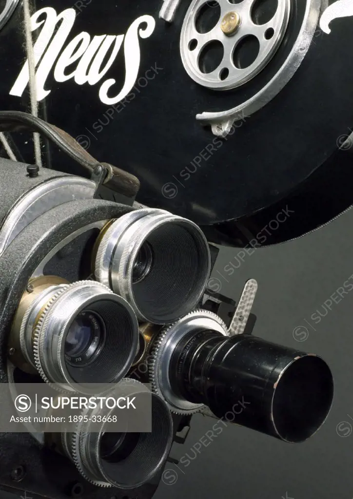 Wall 35mm cine camera, c 1948.Cine camera with ´British Paramount News´ written on the side, made by Wall. This camera was used extensively by newsree...