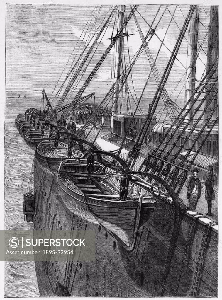 Wood engraving published in the ´Illustrated Times´ (1859). This famous steamship, designed by Isambard Kingdom Brunel (1806-1859) for the Eastern Ste...