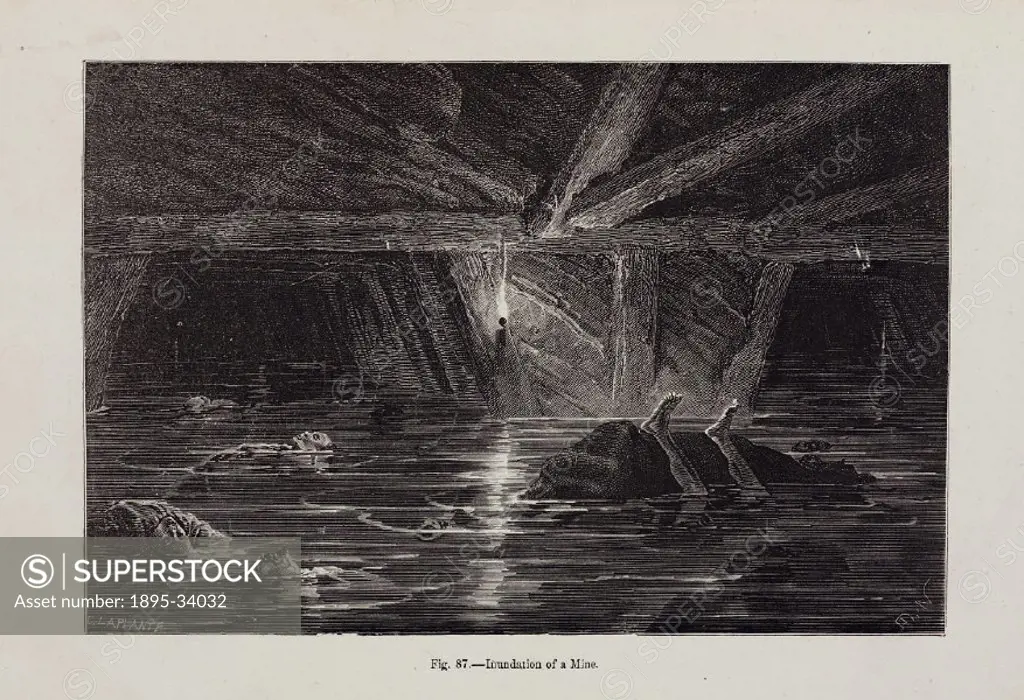Dead bodies of miners floating in a flooded mine. Despite improvements in technology and stricter health and safety regulations, mining remains a dang...
