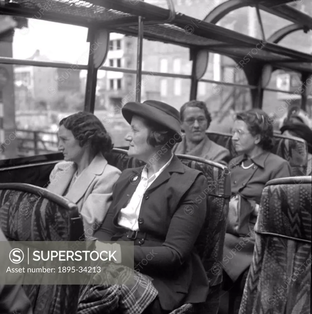 Photograph taken during the making of the British Transport Films production ‘Party Travel in 1950, which documented an express service to London fr...