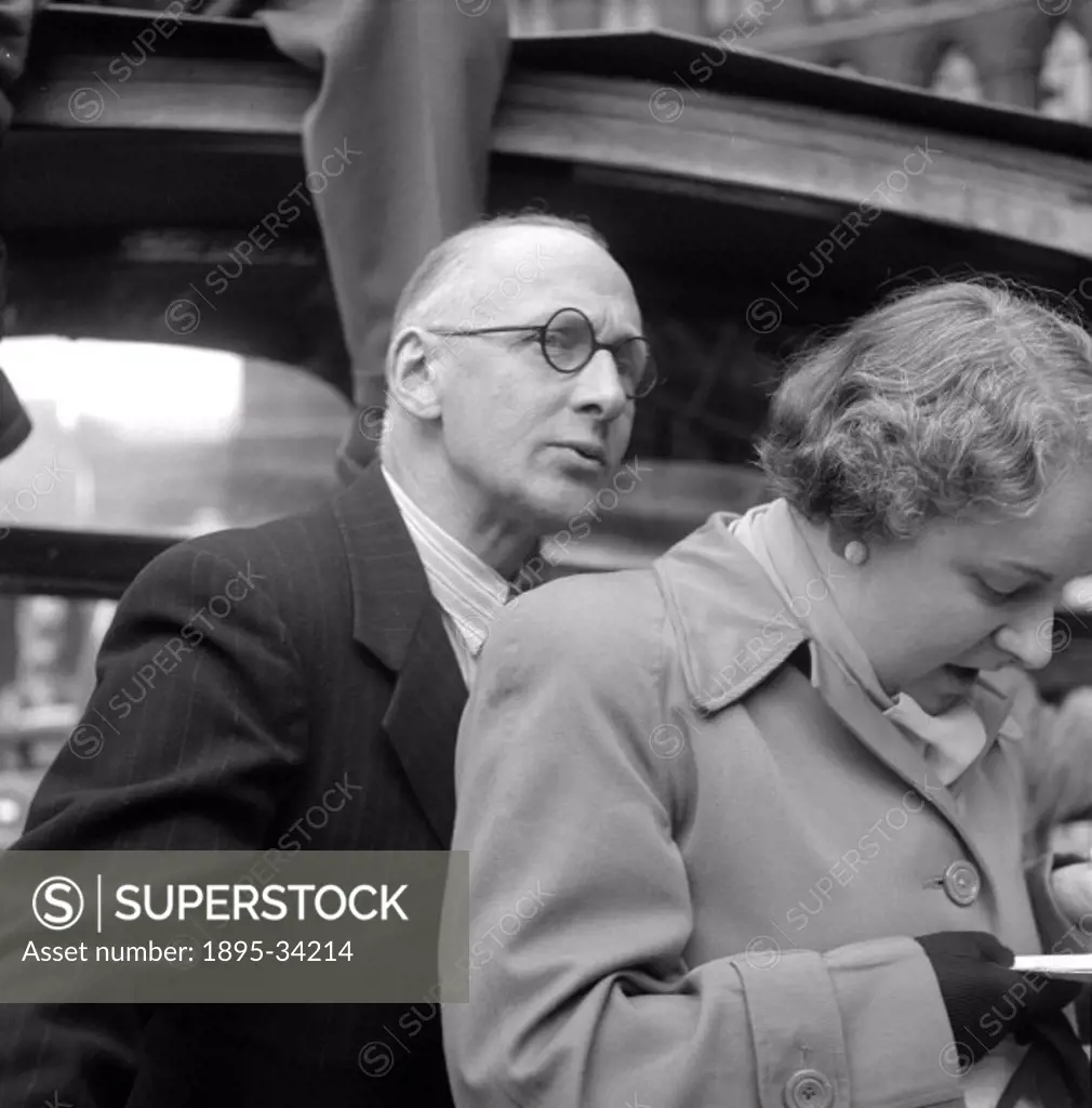 Photograph taken during the making of the British Transport Films production ‘Party Travel in 1950, which documented an express service to London fr...