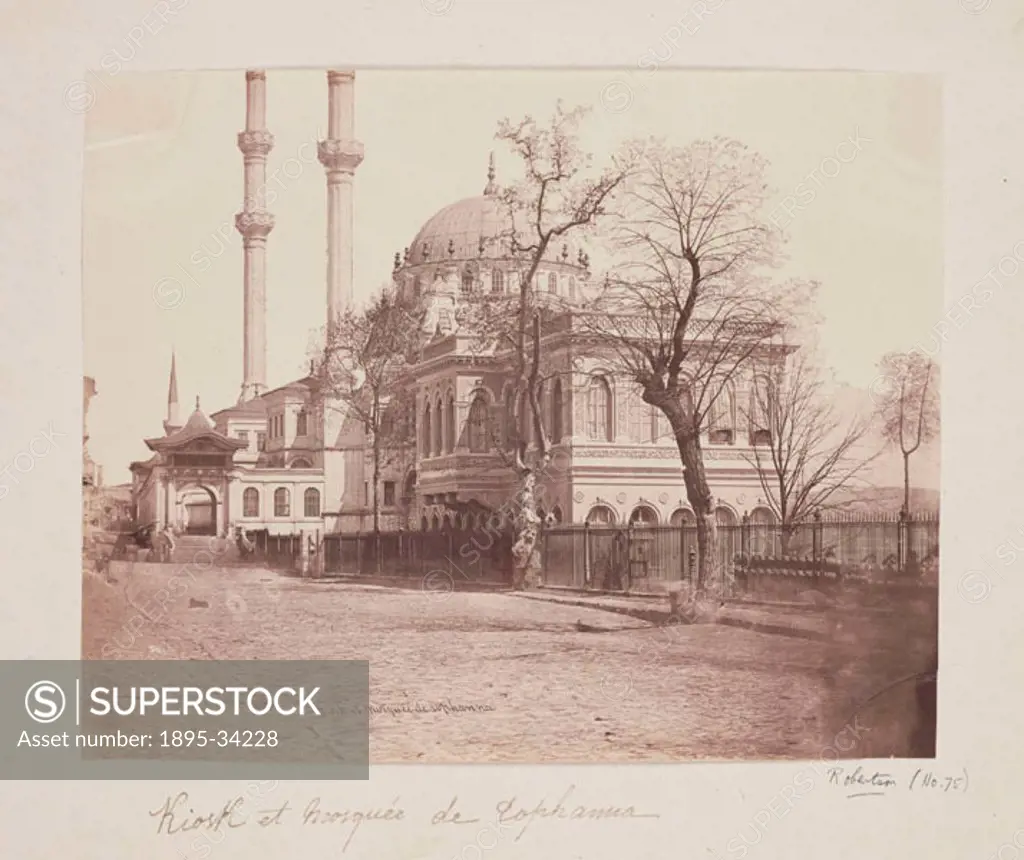 A photograph of a mosque at Tophana, Istanbul, Turkey, taken by James Robertson. The Tophana area was the arsenal and cannon foundry for the Ottoman E...