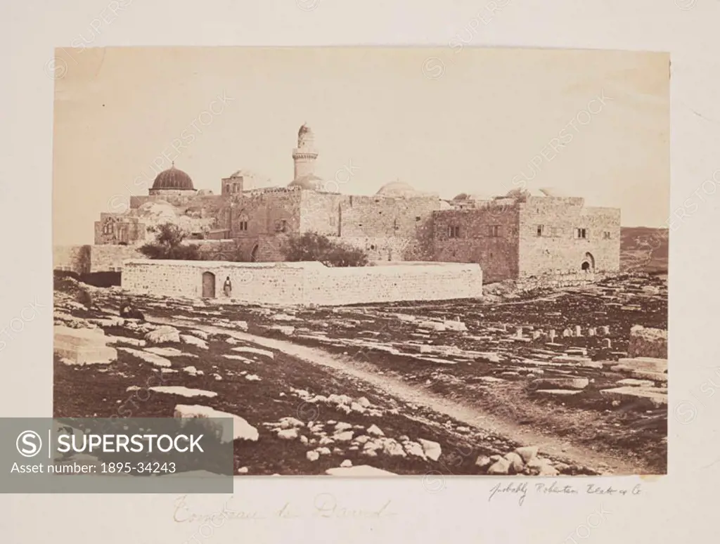 A photograph of King David´s Tomb, Jerusalem, Israel, probably taken by Robertson, Beato and Co. Felice Beato, a Venetian by birth, initially worked a...