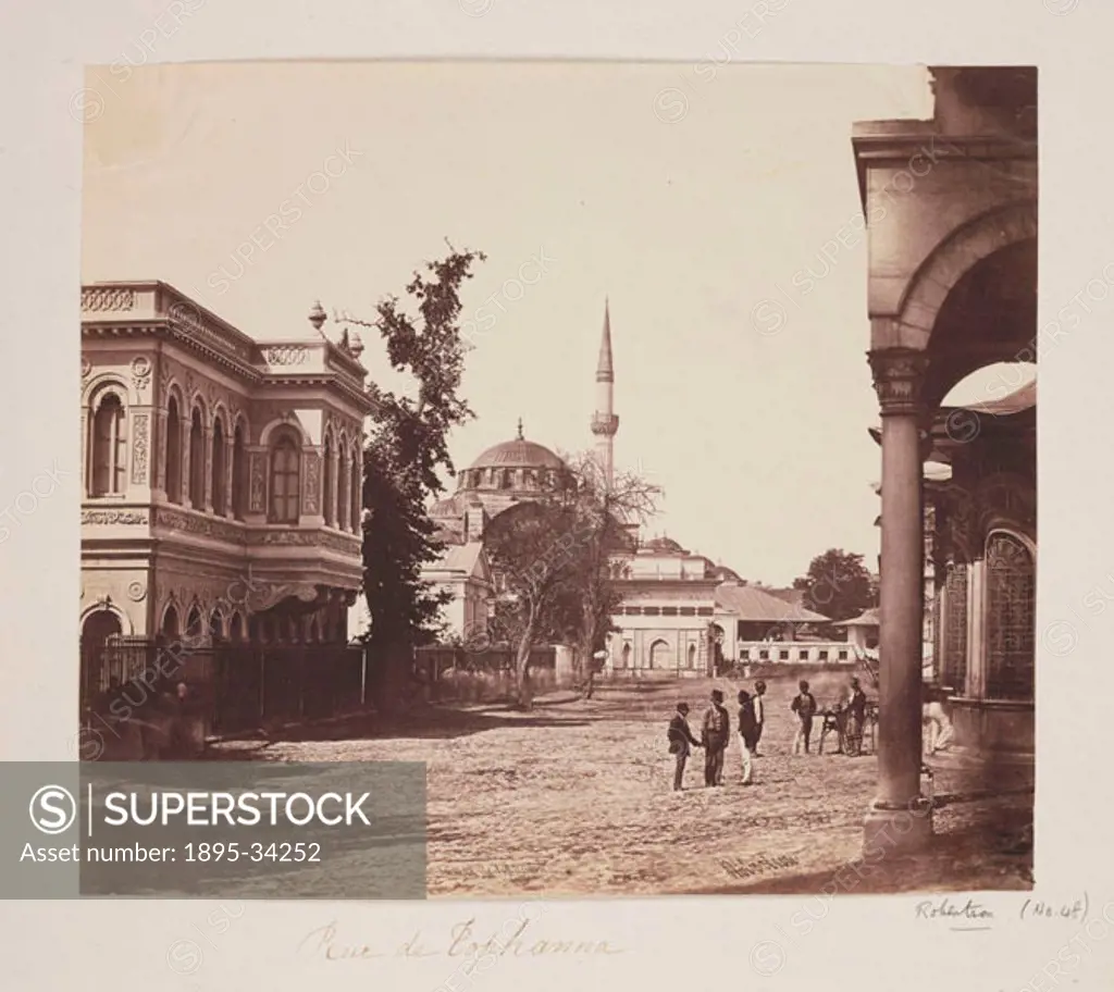 A photograph of a street in the Tophana area of Istanbul, Turkey, taken by James Robertson. The Tophana area was the arsenal and cannon foundry for th...
