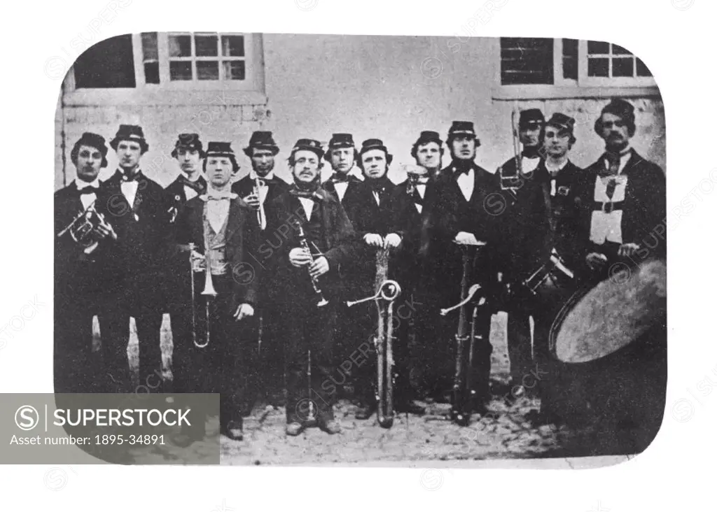 Swindon Works´ first band, about 1860.   The amateur band was formed by workers at Swindon railway works and gave concerts for the public and fellow w...