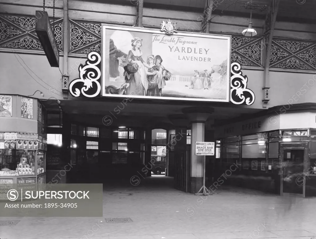 Advertisement for Yardley´s lavender water at Paddington station, 1936.   Stations were a good place to have advertisements because so many people saw...